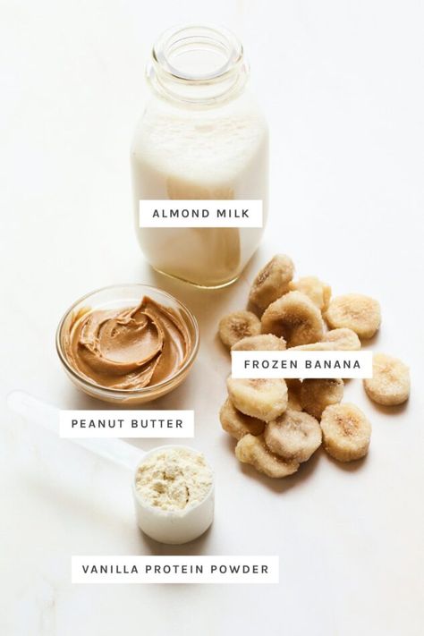 This peanut butter protein shake is made with just five simple ingredients. It’s filling, flavorful and packs in a whopping 30 grams of protein. Ninja Smoothie Bowl Recipes, Simple Protein Shake, Vanilla Protein Shake Recipes, Simple Protein Shake Recipes, Protein Shake Ideas, Easy Protein Shakes, Vanilla Protein Shake, High Protein Smoothie Recipes, Shakes Recipes