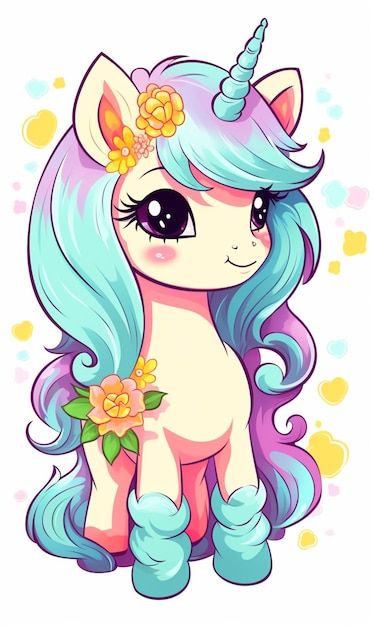 Un unicornio de dibujos animados con cab... | Premium Photo #Freepik #photo #azul #flor #dibujos-animados #cabello Tactile Art, Unicorn Images, Unicorn Photos, Drawing Lessons For Kids, Best Nature Wallpapers, Unicorn Pictures, Unicorn Illustration, Unicorn Wallpaper, Cartoon Unicorn