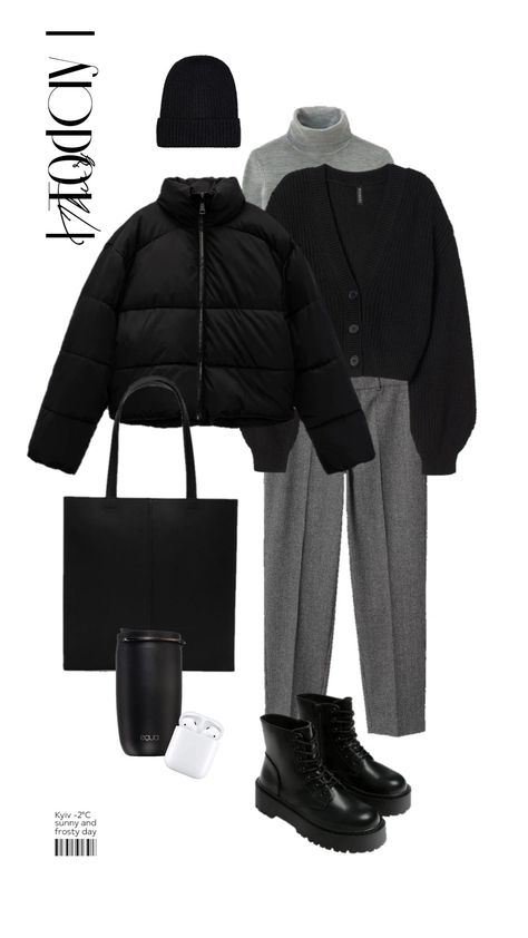 Dark Gray Pants Outfit, Gray Pants Outfit, Japan Outfit Winter, Grey Pants Outfit, Pants Outfit Fall, December Outfits, Winter Pants Outfit, Casual Work Outfits Women, Japan Outfit