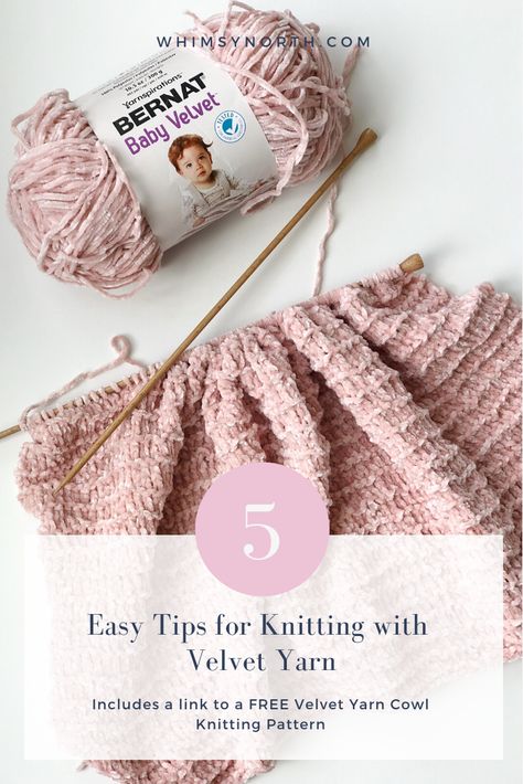 Are you looking to knit a project using velvet yarn? Read about why I almost threw all of my velvet yarn away! Here I share with you my trials and the lessons I learned to help set you up for success before you cast-on so that you don’t experience the same challenges as I did. #velvetyarn #bernatbabyvelvet #knitting #knittingtips #beginnerknitting Velvet Yarn Projects, Knit Throw Blanket Pattern, Yarn Projects Crochet, Knitting Hacks, Knitting Group, Velvet Yarn, Cowl Knitting Pattern, Start Knitting, Diy Scarf