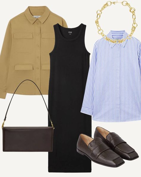 Ribbed Dress Outfit, Tube Dress Outfit, Cos Outfit, Bright Blazer, Cos Fashion, Black Tube Dress, Cos Dress, Spring Summer Capsule Wardrobe, Trainers Outfit