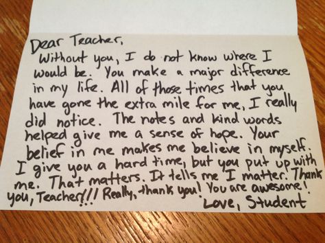 A sincere thank-you note is usually the #1 thing teachers *love* to get. From parents, students, administrators, and more -- any thank-you note goes a LONG way. Things To Write In Your Teachers Card, Thank You Teacher Letter From Student, Thank You Cards For Teachers Message, Thanking Teachers Quotes Student, Long Message For Teachers Day, Thank You For Parents, What To Write In A Teacher Thank You, Thank You Letter To Teacher, Thank You Notes For Teachers From Kids