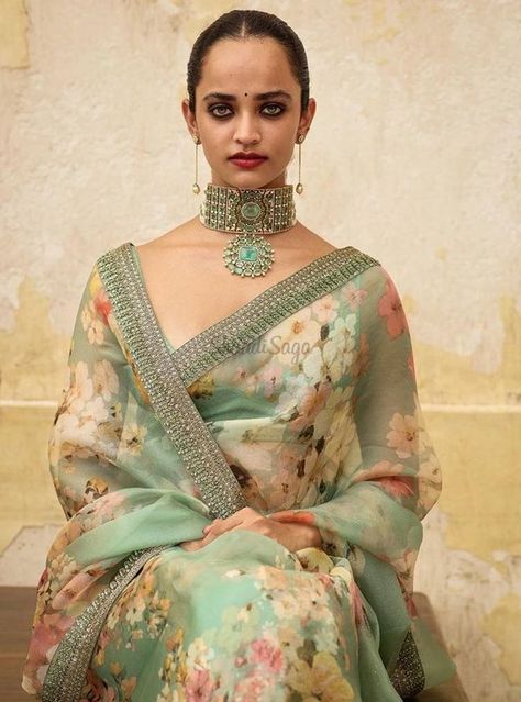 From Minimal Reds to Refreshing Teal, Best of Sabyasachi's New Collection | ShaadiSaga Sabyasachi Sarees, Indian Sari Dress, Saree Floral, Floral Saree, Organza Silk Saree, 11 December, Saree Trends, Printed Saree, Elegant Saree