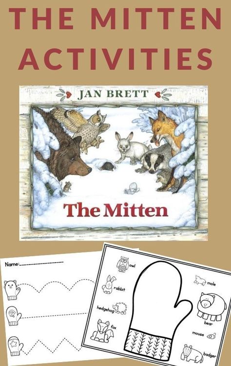 The Mitten activities are perfect for building early literacy skills after enjoying Jan Brett's book. Includes free printables. #themittenactivities #janbrett #winterbooks #GrowingBookbyBook Story Time Activities, The Mitten Book Activities, Jan Brett, Winter Activities Preschool, Winter Kindergarten, Early Learning Activities, The Mitten, Story Activities, Winter Books