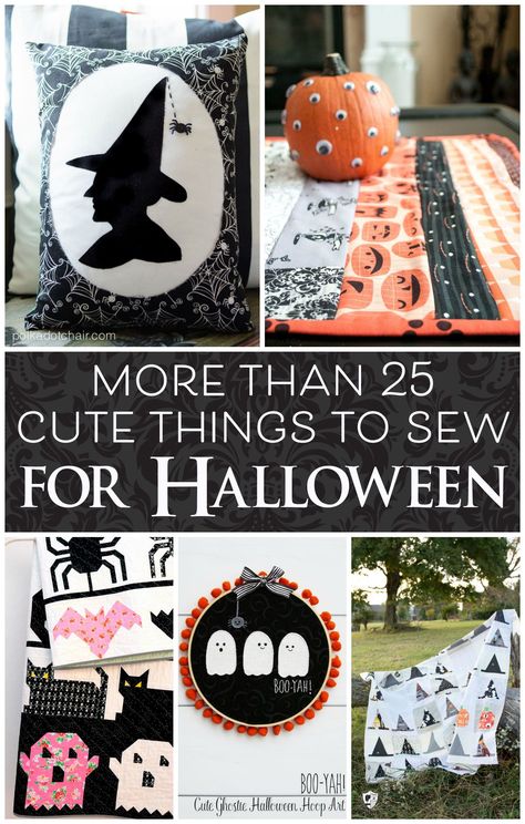 More than 25 Cute Things to Sew for Halloween Sewing For Fall, Free Sewing Craft Patterns, Cute Things To Sew, Sewing Decorations, Things To Sew, Halloween Sewing Projects, Halloween Witch Decorations, Halloween Sewing, Halloween Tattoo