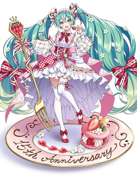 Hatsune Miku Outfits, Miku Hatsune Vocaloid, Miku Cosplay, Vocaloid Characters, 캐릭터 드로잉, Anime Figurines, 15th Anniversary, 영감을 주는 캐릭터, Anime Figures