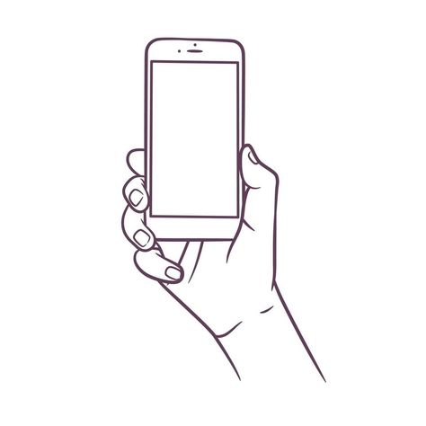 Hand Holding Cellphone Drawing, Chibi Holding Phone, Phone Outline, Telephone Drawing, Chocolate Drawing, Hand Holding Phone, Hand Outline, Happy Birthday Sister Quotes, Comic Tutorial