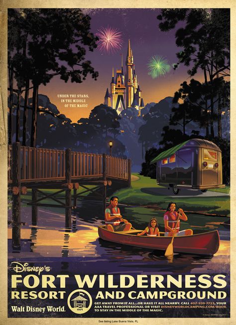 Fort Wilderness Disney Fort Wilderness Resort, Fort Wilderness Disney, Disney Camping, Disney Poster, Wilderness Resort, Fort Wilderness, Disney World Hotels, Disney Attractions, Wilderness Lodge