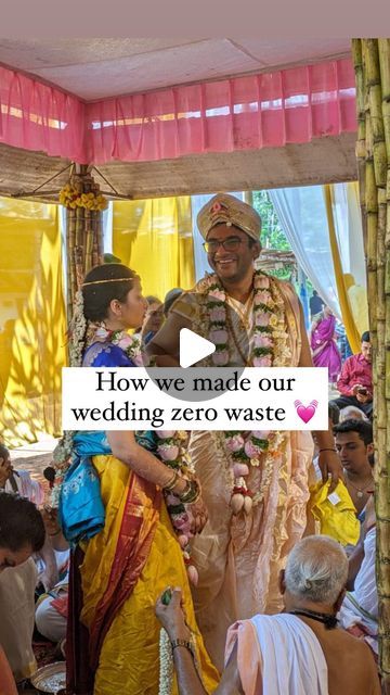 Dr.Poorvi Bhat | Nutrition & Wellness on Instagram: "I do not know if this is what experts would consider a zero waste wedding but we did not generate any plastic at the event and did everything we could to minimise our footprint:)  It was only because of the cooperation of our families that my dream of a zero waste wedding was possible  My mother was the genius behind it all, she planned and organised the whole event and it was very fulfilling for me that our union happened the way it did  . . . . #zerowaste #ecofriendly #plasticfree #sustainability #sustainable #sustainableliving #recycle #eco #savetheplanet #zerowasteliving #environment #gogreen #reuse #handmade #vegan #noplastic #nature #climatechange #zerodechet #organic #green #lesswaste #sustainablefashion #reducereuserecycle #zerow Zero Waste Wedding Decorations, Sustainable Wedding Decor, Zero Waste Wedding, Sustainable Wedding, Zero Waste Living, Zero Waste Lifestyle, Reduce Reuse Recycle, Planning And Organizing, The Genius