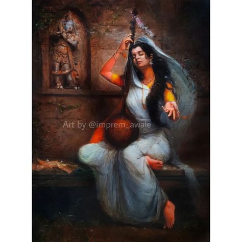 Meera Bai, Indian Art Gallery, Colorful Oil Painting, Lord Krishna Hd Wallpaper, Peace Illustration, Hinduism Art, Spiritual Artwork, Goddess Artwork, Female Art Painting