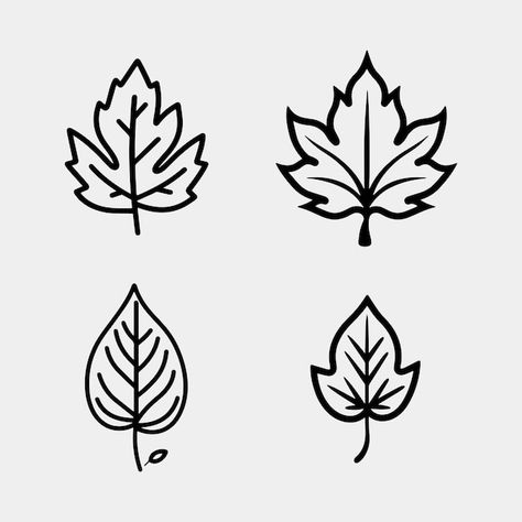 Vector set of leaves icons vector illust... | Premium Vector #Freepik #vector #plant #leaf #nature #tree Svg Leaves, Leaves Clipart, Leaf Clipart, Digitized Embroidery Designs, Leaves Vector, Tree Svg, Nature Tree, Party Banners, Buy 1 Get 1 Free