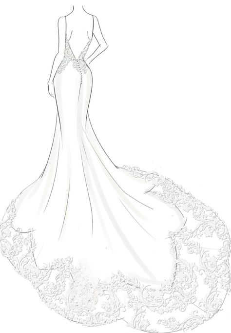 Elegant Dress Sketches Design, Wedding Dress Sketches Design, Wedding Dress Drawing Sketches, Bride Dress Drawing, Wedding Dresses Drawing, Gown Illustration, Custom Wedding Dress Sketch, Sketch Dress, Wedding Dress Drawings