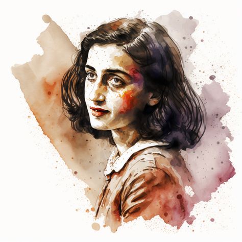 Anne Frank Drawing, Anne Frank Art, Anne Frank Quotes, Anna Frank, Collage Portrait, Passport Photo, Anne Frank, Character Sketch, Reading Journal