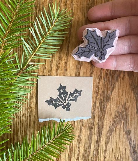 Christmas Print Making, Christmas Block Printing, Holly Linocut, Christmas Linoprint, Linocut Prints Christmas, Spring Linocut, Christmas Block Print, Xmas Linocut, Holiday Linocut