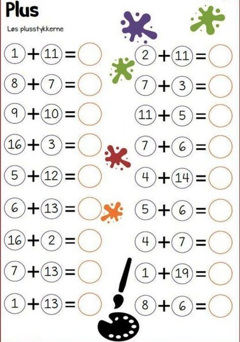 Calcul mintal 0 - 20 interactive worksheet for Grade 1. You can do the exercises online or download the worksheet as pdf. Taal Posters, Kindergarten Math Worksheets Addition, Math Coloring Worksheets, Math Addition Worksheets, Kids Math, Preschool Math Worksheets, 1st Grade Math Worksheets, Kindergarten Math Activities, Math Coloring