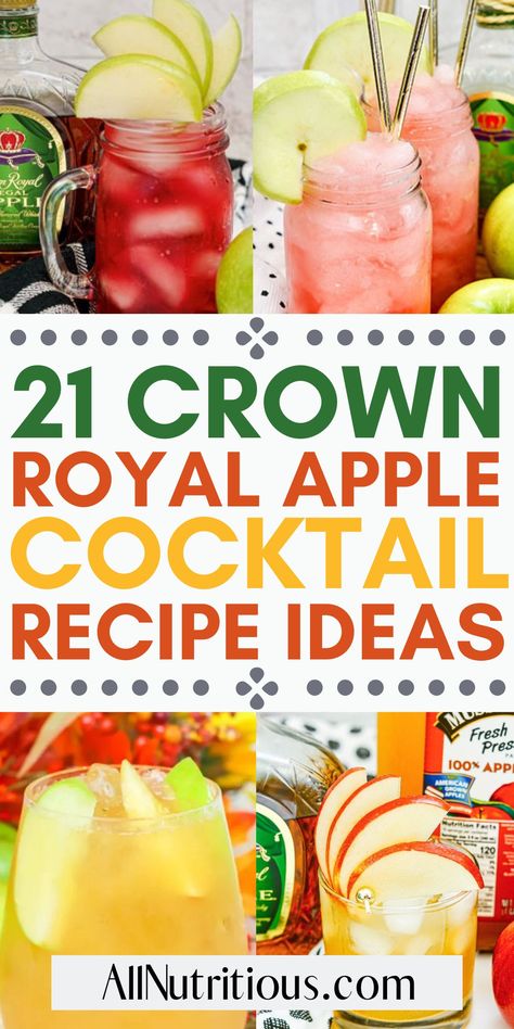 21 Best Crown Royal Apple Cocktail Recipes Apple Crown Royal Drinks, Apple Crown Drinks, Crown Drink, Crown Royal Recipes, Apple Cocktail Recipes, Apple Cocktails, Crown Royal Apple, Crown Apple, Crown Royal Drinks