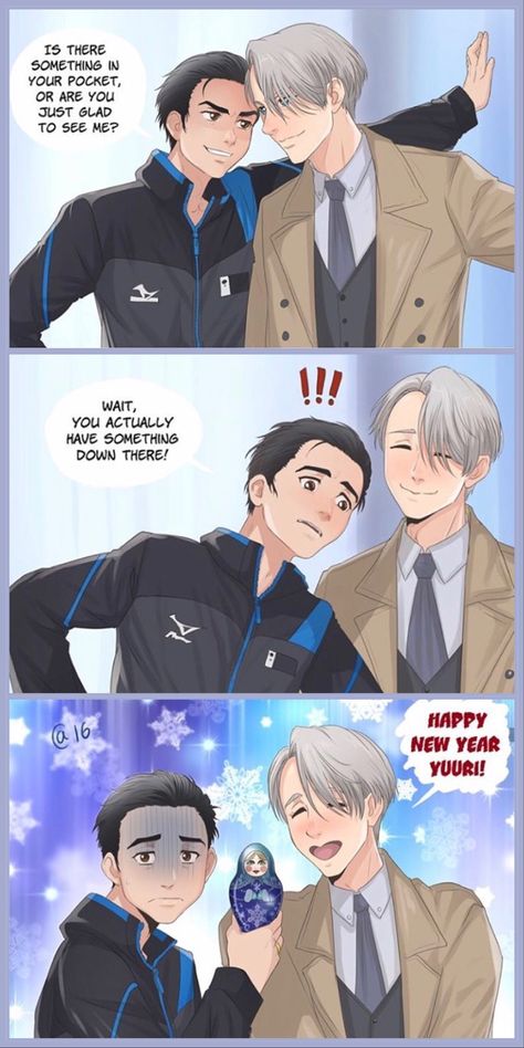 Yuri x Victor Victor X Yuri Katsuki Comic, Victor X Yuri Katsuki, Yuuri And Victor, Yuri X Viktor, Yuri Victor, Pork Bowl, Yuri On Ice Comic, Couple Poses Drawing, Yuuri Katsuki