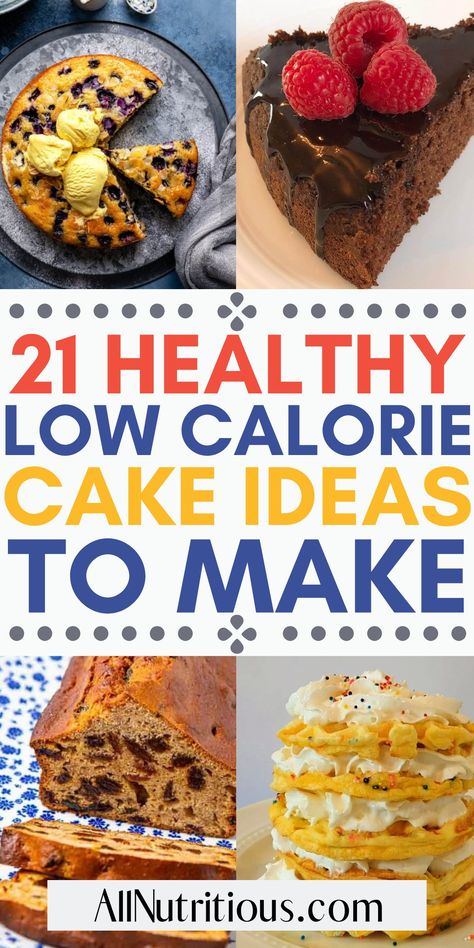 Looking for cake recipes that will help with weight loss? Well, you don't want to miss this list. Here is a collection of the best healthy dessert recipes that are low in calories. Low Calorie Cake Recipes, Weetabix Cake, Protein Cupcakes, Low Calorie Cake, Healthy Chocolate Cake, Low Calorie Recipes Dessert, Comfort Desserts, Low Carb Cake, Low Calorie Dessert