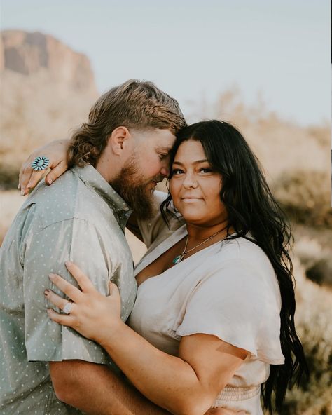 Emily+Kyle! I will forever love sweet desert sessions! #arizonaphotographer #mesaphotographer #azweddingphotographer #couplesphotography #couplesphotoshoot #azphotographer Posing For Bigger Couples, Biracial Couple Photoshoot, Big Couple Photoshoot Poses, Large Couple Poses, Couple Picture Ideas Plus Size, Plus Size Couples Photoshoot, Couple Poses Plus Size, Bigger Couples Photoshoot, Flattering Poses For Plus Size Women