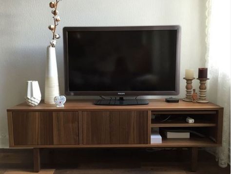 Ikea Stockholm Tv Unit, Midcentury Living, Ikea Stockholm, Flat Decor, Mid Century Living Room, Table Tv, Hotel Interior, Tv Unit, Home Living Room