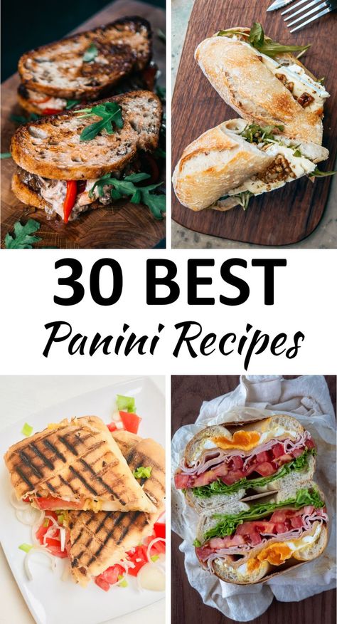 panini recipes pin Easy Panini Recipes, Best Panini Recipes, Panini Press Recipes, Sandwich Recipes Panini, Breakfast Panini, Turkey Panini, Chicken Panini, Panini Sandwich, Panini Recipes