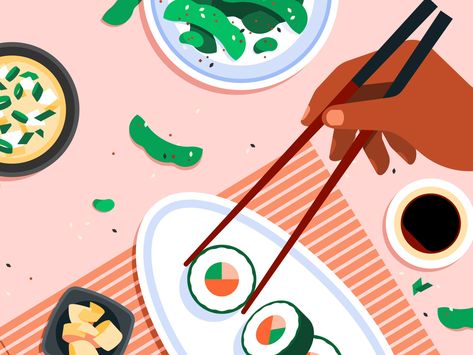 Illustration System, Food Projects, Flat Illustration, Show And Tell, Food Illustrations, Graphic Poster, Creative Work, Creative Professional, Global Community