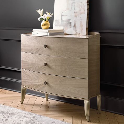 Caracole Lillian Hall Chest - Final Sale – Paynes Gray High Quality Bedroom Furniture, Hall Chest, Wooden Inlay, Quality Bedroom Furniture, Inlay Design, Carved Legs, Accent Chest, Cream Colour, Wood Stone