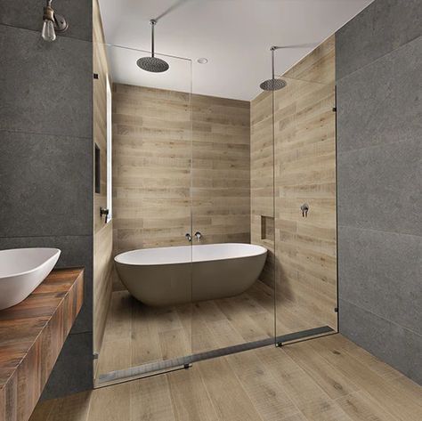 Wood Plank Accent Wall Avoid these Blunders at All Costs | Marazzi USA Wood Tile Shower, Wood Tile Bathroom, Wood Plank Tile, Tile Accent Wall, Wood Plank Walls, Wood Tile Floors, Wood Look Tile, Bathroom Wall Tile, Wood Tile