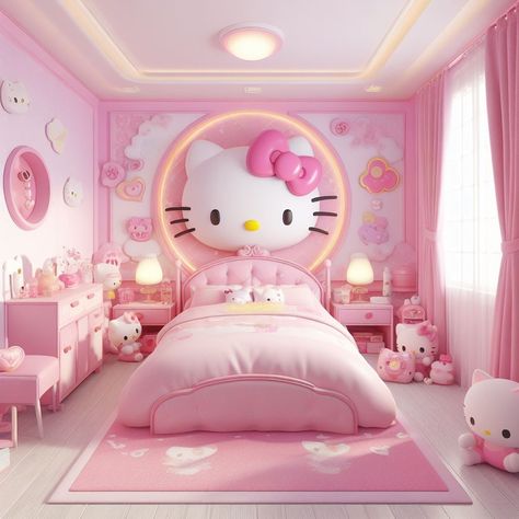 Sanrio House, Purple Bedroom Decor, Kids Bed Design, Pink Bedroom Design, Hello Kitty Bedroom, Girls Room Design, Images Hello Kitty, Cool Room Designs, Fantasy Furniture