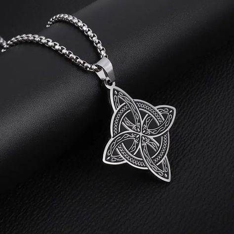 Eva Jewelrs - EVA JEWELRS Witches Knot Protective... Witch's Knot, Witches Knot, Trinity Necklace, Shapes Geometric, Celtic Knot Necklace, Metal Pendant Necklace, Celtic Knot Pendant, Lucky Jewelry, Talisman Necklace