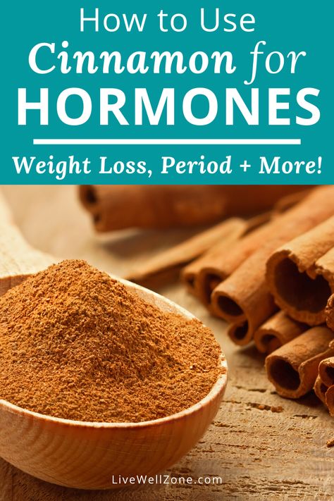 Cinnamon is one of the most effective natural hormone balance remedies that you most likely have in your kitchen already. This post shows you how cinnamon improves hormonal imbalance symptoms and how to add it to your hormone balancing diet. You can also take cinnamon as a hormone balance supplement and even add it to hormone balancing smoothies. Hormone Balancing Smoothie, Hormone Balancing Supplements, Hormone Imbalance Symptoms, Hormone Diet, Hormone Balancing Diet, Medicine Tips, Balance Hormones Naturally, Natural Hormones, Good Health Tips