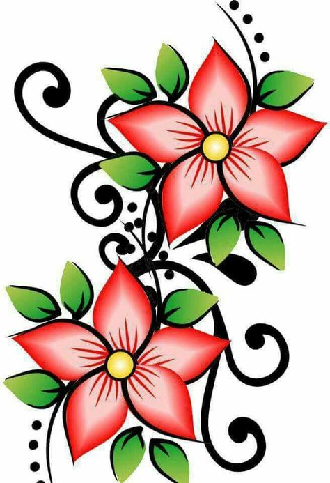 Fiori Art Deco, Easy Flower Drawings, Tattoo Pictures, Flower Drawings, Flower Drawing Design, Flower Art Drawing, Textile Prints Design, Pola Sulam, Art Pastel