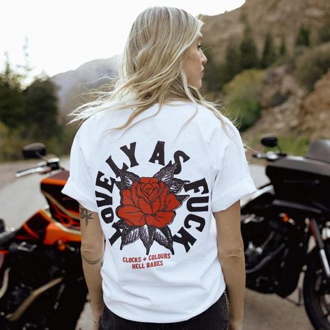 Biker Chick Style, Harley Women, Rose Graphic, Empower Women, Motorcycle Girl, The Balance, A Rose, Women Empowerment, Front Pocket