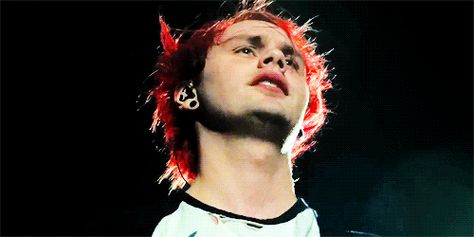 Michael Clifford Gif, Mikey Clifford, Secret Tattoo, Punk Rock Princess, Dyed Hair Purple, Michael Gordon, Cold Cream, His Smile, Pop Rock Bands