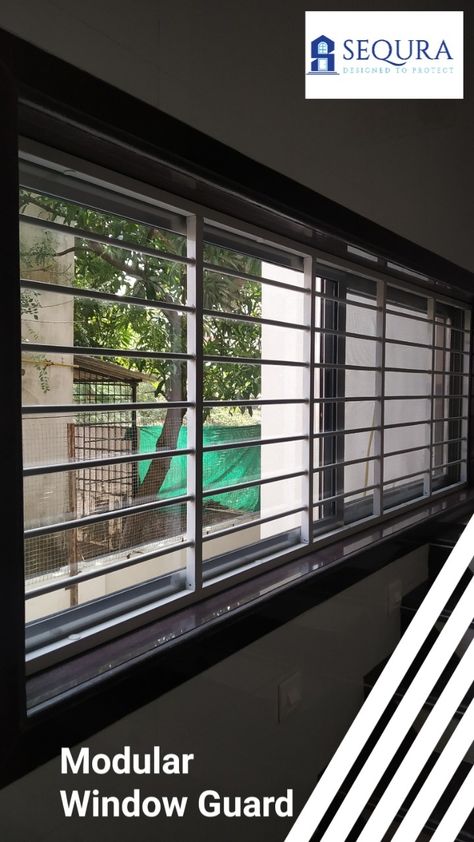 Safe Window Design, Upvc Windows Grill Design, Safety Grill, Window Security Bars, Brick Bedroom, Iron Window Grill, Modern Window Design, Kitchen Wardrobe Design, Burglar Bars