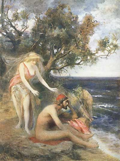 The Nymph Calypso finds Odysseus, Jan Styka Echo And Narcissus, John William Waterhouse, Academic Art, Greek Mythology Art, Mythology Art, Greek Myths, Greek Mythology, Art History, Posters Art Prints