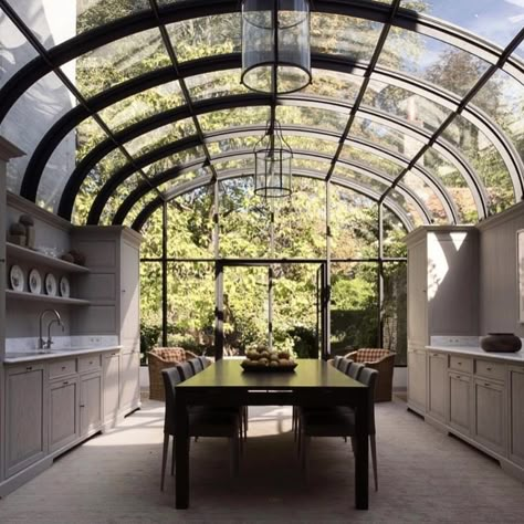 Kitchen Arch, Conservatory Kitchen, Interior Design Per La Casa, Glass Walls, Glass Roof, Coffered Ceiling, Design Del Prodotto, Glass Ceiling, Glass Kitchen