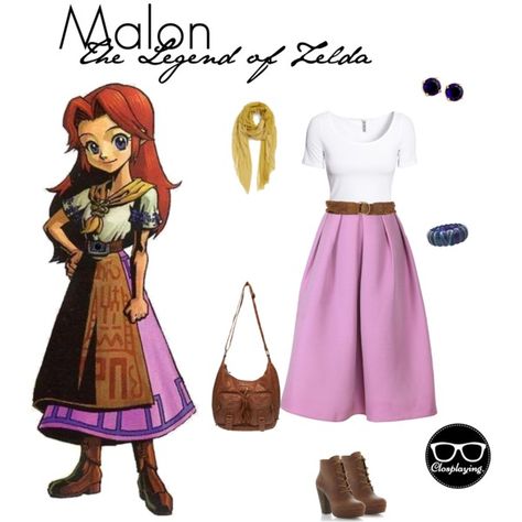 "Malon Closplay - The Legend of Zelda" by closplaying on Polyvore Nintendo Inspired Outfits, Legend Of Zelda Outfit Ideas, Legend Of Zelda Outfits, Legend Of Zelda Inspired Outfits, Zelda's Ballad Outfits, Legend Of Zelda Clothes Inspired Outfits, Zelda Clothes, Zelda Cosplay Breath Of The Wild, Zelda Costume