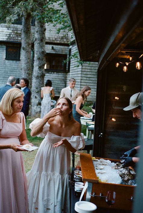 A Seaside National Park Wedding in Maine: Real Wedding | Kira + Nicky Vintage Seaside Wedding, Clam Bake Wedding, Maine Beach Wedding, Classic New England Wedding, Classic New England Style, Fall New England Wedding, Nancy Meyers Wedding Aesthetic, 100 Person Wedding, Seaside Wedding Ideas