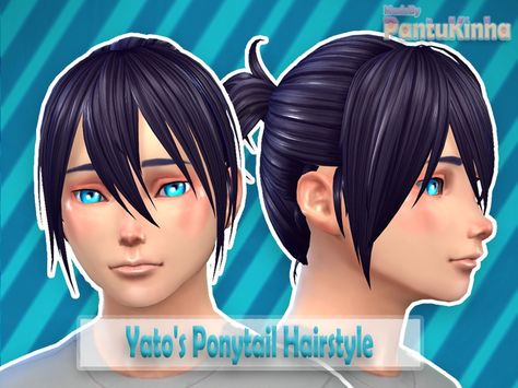 Based in Yato-sama and his ponytail from Noragami ='} for Young Adult, Adult and Elder  Found in TSR Category 'Sims 4 Male Hairstyles' Sims 4 Cc Hair Male Ponytail, Sims 4 Cc Male Hair Updo, Sims 4 Men Ponytail, Ts4 Male Alpha Hair, Ts4 Cc Male Hair Ponytail, Man Ponytail, Stylish Ponytail, Sims 4 Cc Shoes, Sims 4 Cc Makeup