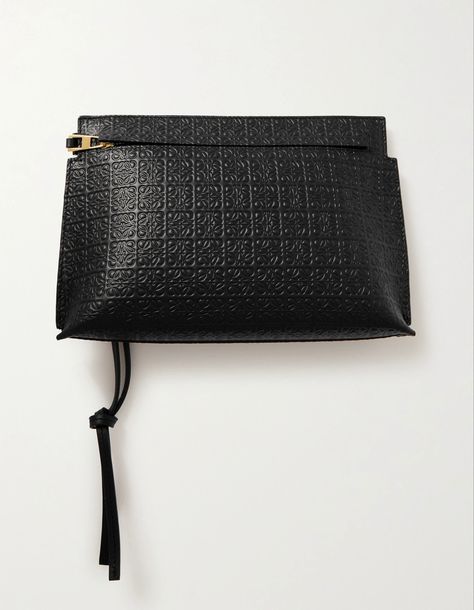 A FINE THING : LOEWE repeat monogram pouch (8.3 x 5.5 in) —— net-a-porter.com #loewe Loewe Bag, Handbag Collection, My Bags, Casual Winter Outfits, Everyday Bag, Leather Pouch, The Pouch, In The Bag, Wonderful Things