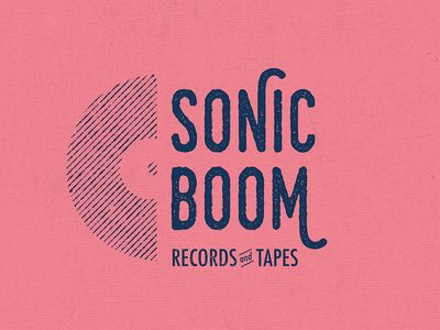 Sonic Boom Record Store Logo Podcast Logo Inspiration, Vinyl Logo Design, Record Store Branding, Record Store Logo, Record Logo, Record Label Logo, Personal Branding Inspiration, Vinyl Logo, Express Logo