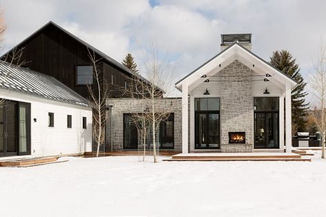 Jackson Hole: Part One - Studio McGee Rustic Farmhouse Exterior, Farmhouse Exterior Design, Clapboard Siding, Exterior Design Ideas, Modern Farmhouse Design, Modern Farmhouse Exterior, Doors And Windows, Farmhouse Exterior, Farmhouse Style House