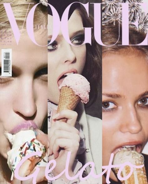 Brunettes Do It Better, 일본 패션, Eating Ice, Eating Ice Cream, Do It Better, Pink Aura, Vogue Beauty, Malibu Barbie, Vogue Covers