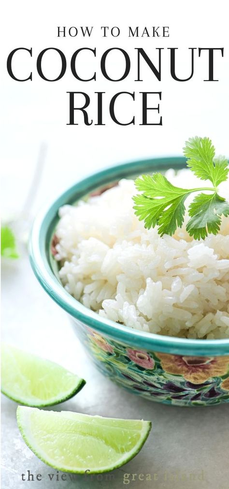 Coconut Jasmine Rice, Coconut Milk Rice, Rice Coconut, Coconut Rice Pudding, Coconut Rice Recipe, Damien Rice, Coconut Dessert, Healthy Rice, Side Dishes For Chicken