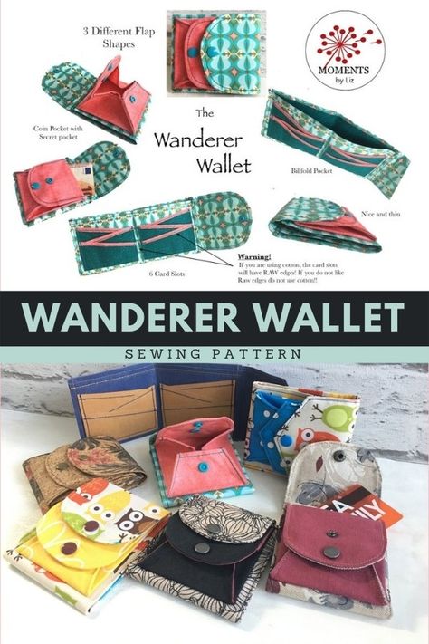 Card Wallet Sewing Pattern Free, Id Wallet Pattern, Giftable Sewing Projects, Sewing Wallet Pattern, Free Wallet Sewing Patterns Tutorials, Easy Sew Wallet Free Pattern, Diy Sew Wallet, Mini Wallet Sewing Pattern Free, Easy Sew Wallet