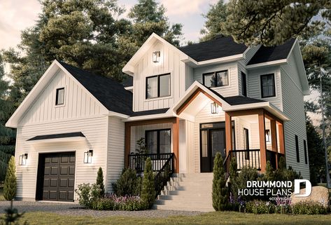 Craftmans Style House Plans, Craftmans Style House, Modern Craftsman House Plans, Modern Farmhouse Exterior Colors, Modern Craftsman House, Farmhouse Exterior Colors, Drummond House Plans, Modern Small House Design, Home Exterior Makeover