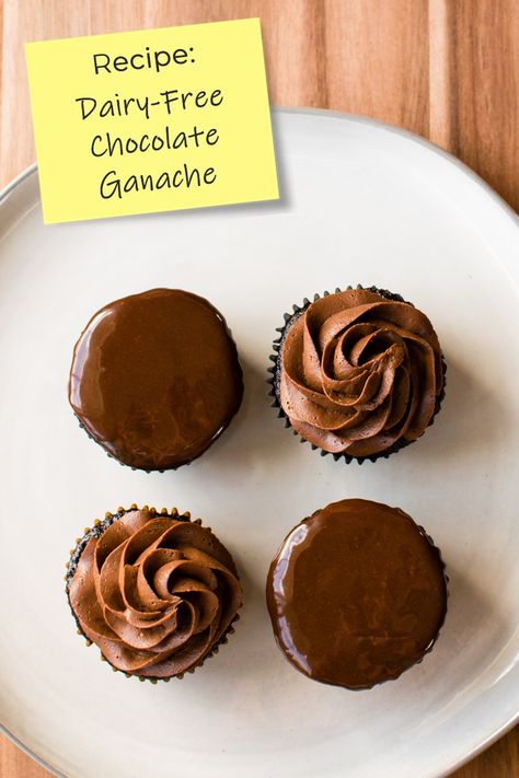 Dark Chocolate Breakfast, Dairy Free Ganache, Chocolate Ganache Glaze, Whipped Chocolate Ganache, Chocolate Ganache Recipe, Chocolate Ganache Frosting, Chocolate Breakfast, Ganache Frosting, Whipped Frosting