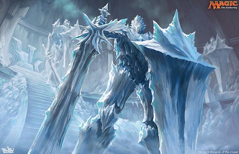 ArtStation - Icewrought Sentry - Magic the Gathering Ice Elemental, Ice Monster, Ice Magic, Dark Warrior, Legends And Myths, Anime Monsters, Dnd Monsters, Fantasy Beasts, 다크 판타지