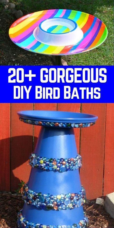 Bird Baths Homemade, Balcony Oasis, Stone Bird Baths, Solar Bird Bath, Hanging Bird Bath, Bird Fountain, Diy Bird Bath, Bird Bath Fountain, Gardening Projects